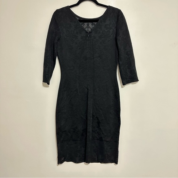 St John Lace Peekaboo Sheath Dress in Caviar Black - Picture 5 of 8